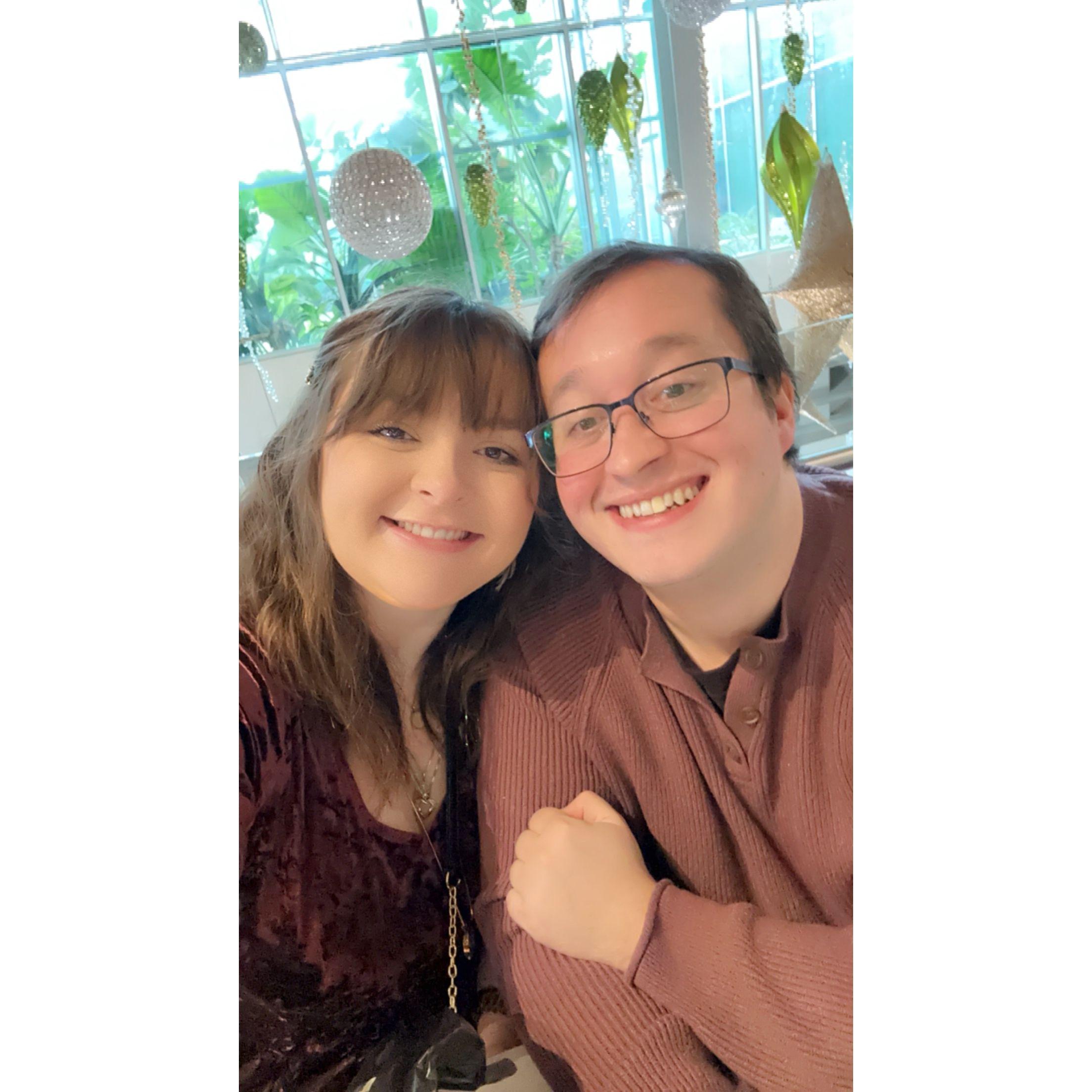 At the Christmas Markets the day after we got engaged