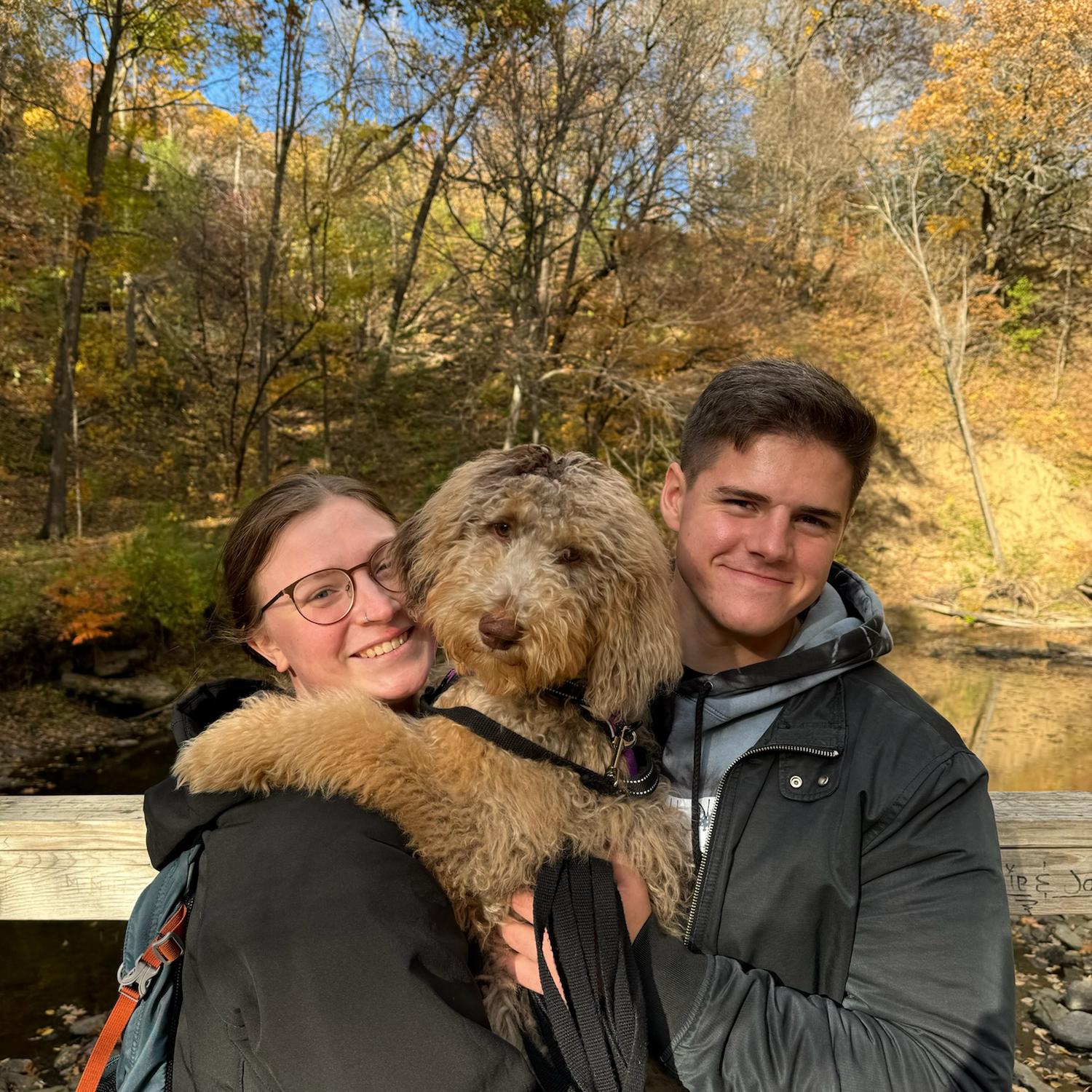 Us with Freyja our sweet puppy!