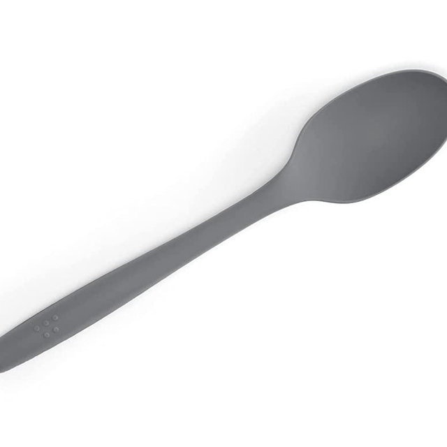 Misen Silicone Mixing Spoon - Silicone Spoons for Cooking - Large Heat Resistant Kitchen Spoons - 12 inch - Gray