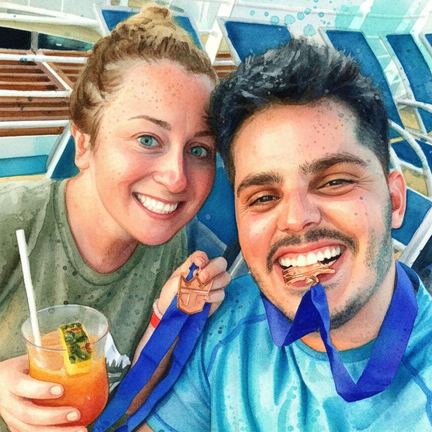 After winning a soccer tournament on a cruise.