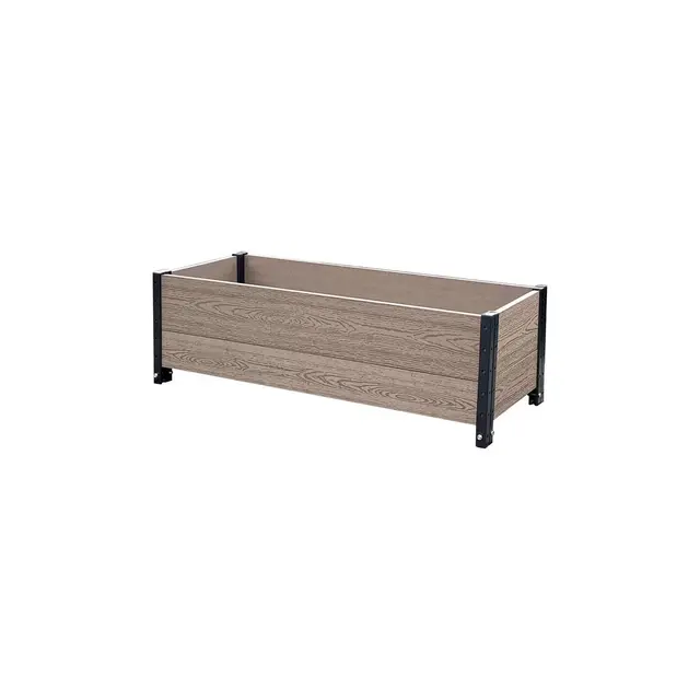 EverBloom Indoor/Outdoor Deckside Planter Box in Brown/Black