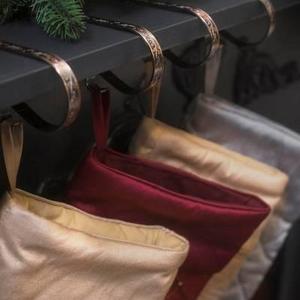 Set of Brass Christmas Stocking Holders