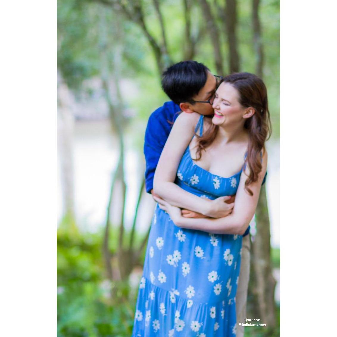 The secret to making this kind of shot look cute is to lean forward!