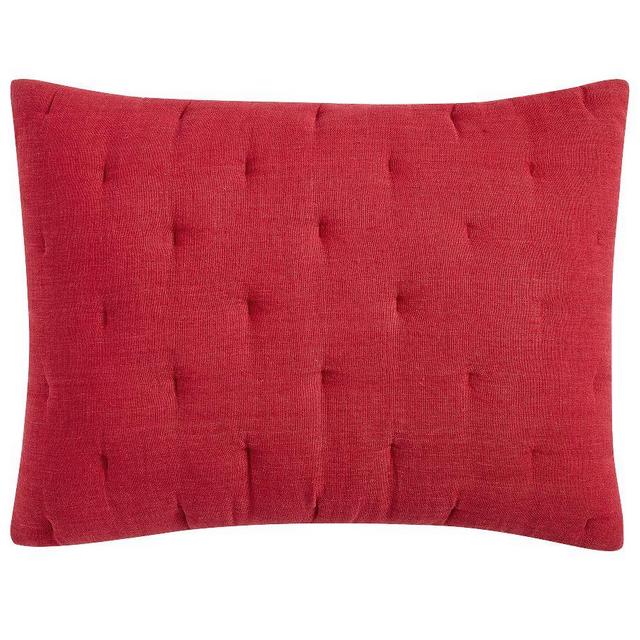 Everyday Linen Comfort Quilted Sham, Dark Red, Standard