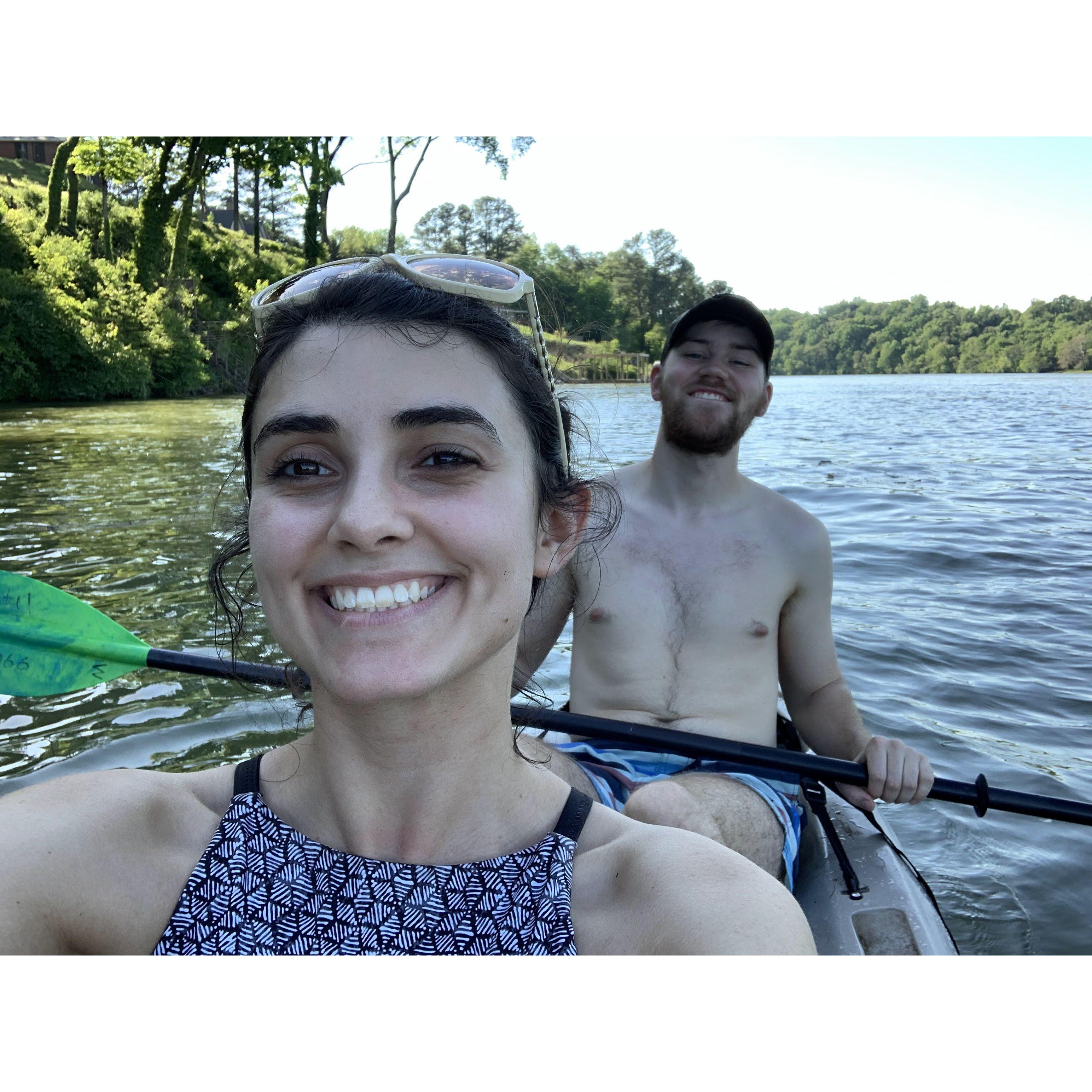 Kayaking on the Tennessee River, summer 2020