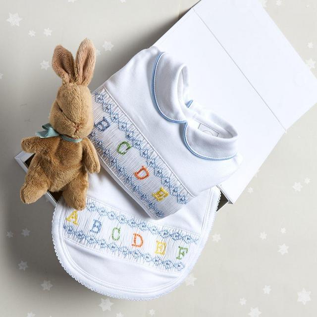 Charming ABC Handsmocked 2 Piece Gift Set in Blue