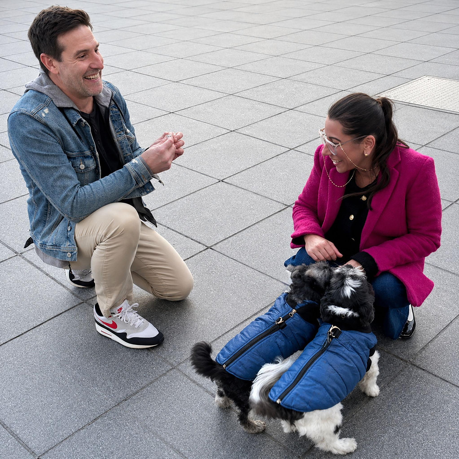 An April Fool’s birthday proposal that wasn’t a joke — just falafel in the park, my best good boys, best friends, and the easiest ‘yes’ of my life!