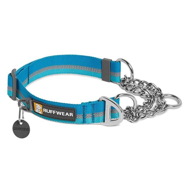 RUFFWEAR, Chain Reaction Dog Collar, Martingale Style for On-Leash Walking, Blue Dusk, 11"-14"