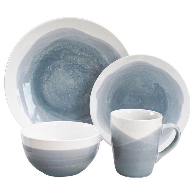 American Atelier Oasis 16-Piece Dinnerware Set in Blue/Grey