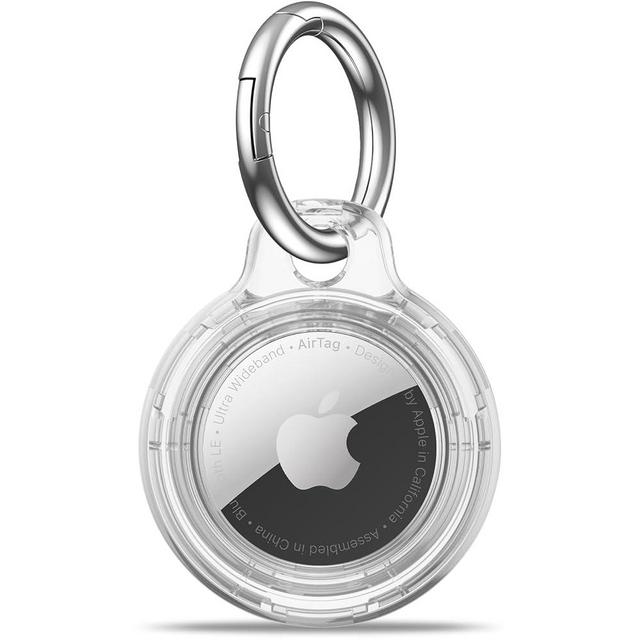 MOLOSLEEVE Airtag Holder Air Tag Case with Keychain, Anti-Scratch Airtags Key Chain for Apple Air Tags, Airtag Accessories for GPS Item Finder Tracker, Clear