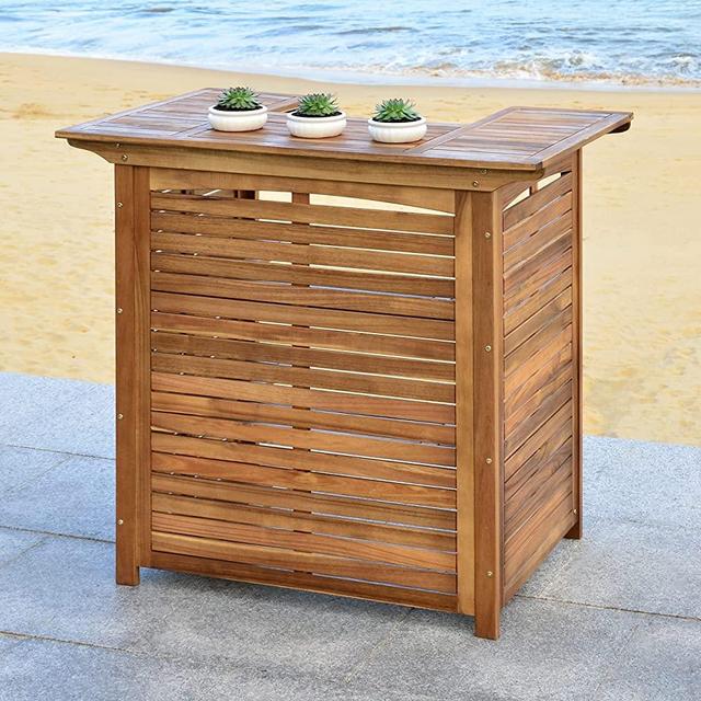 Safavieh Outdoor Collection Monterey Teak Bar Table - Teak Brown