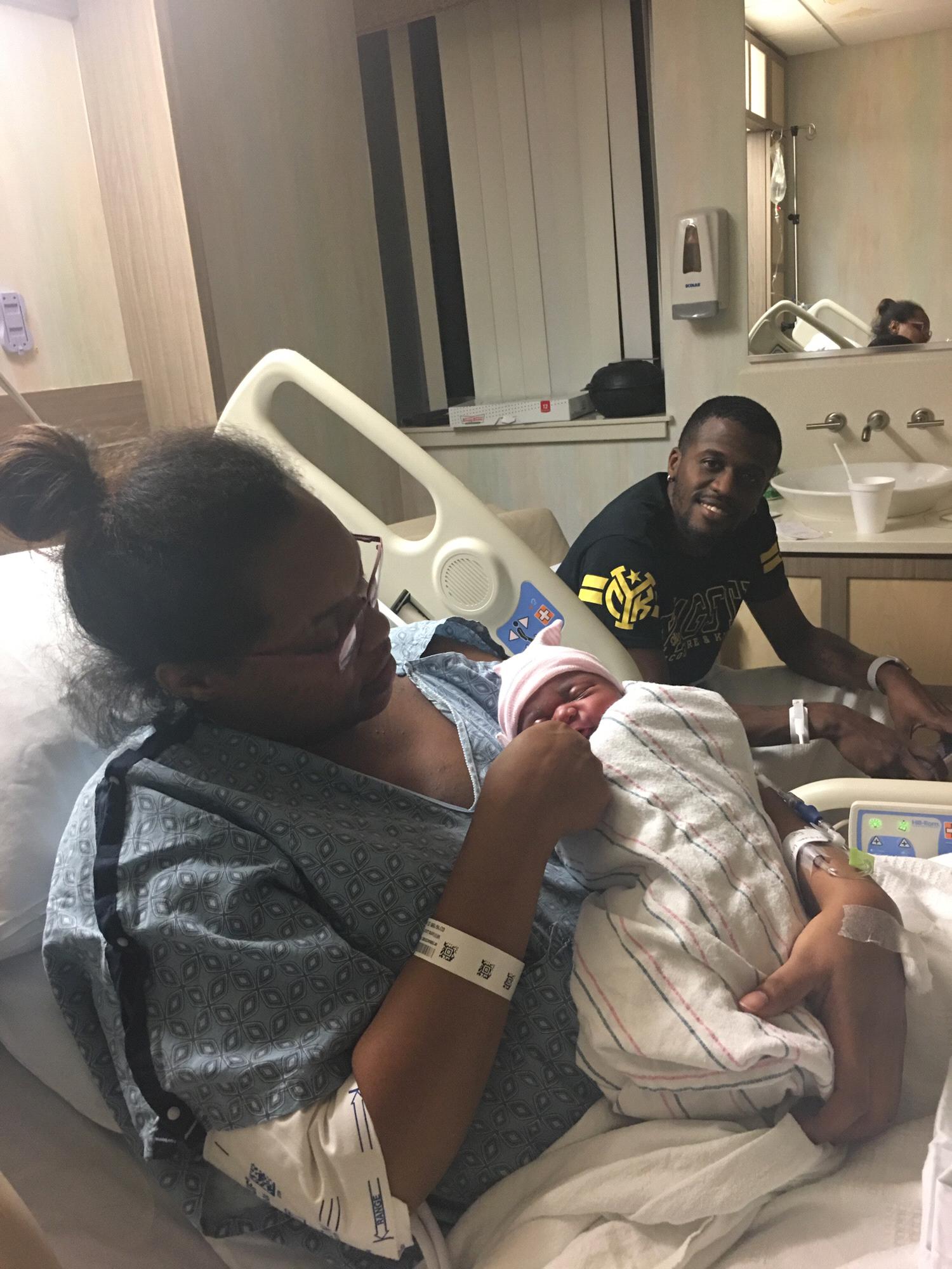 Welcoming our baby girl A’mora... excuse my hair
#08182018