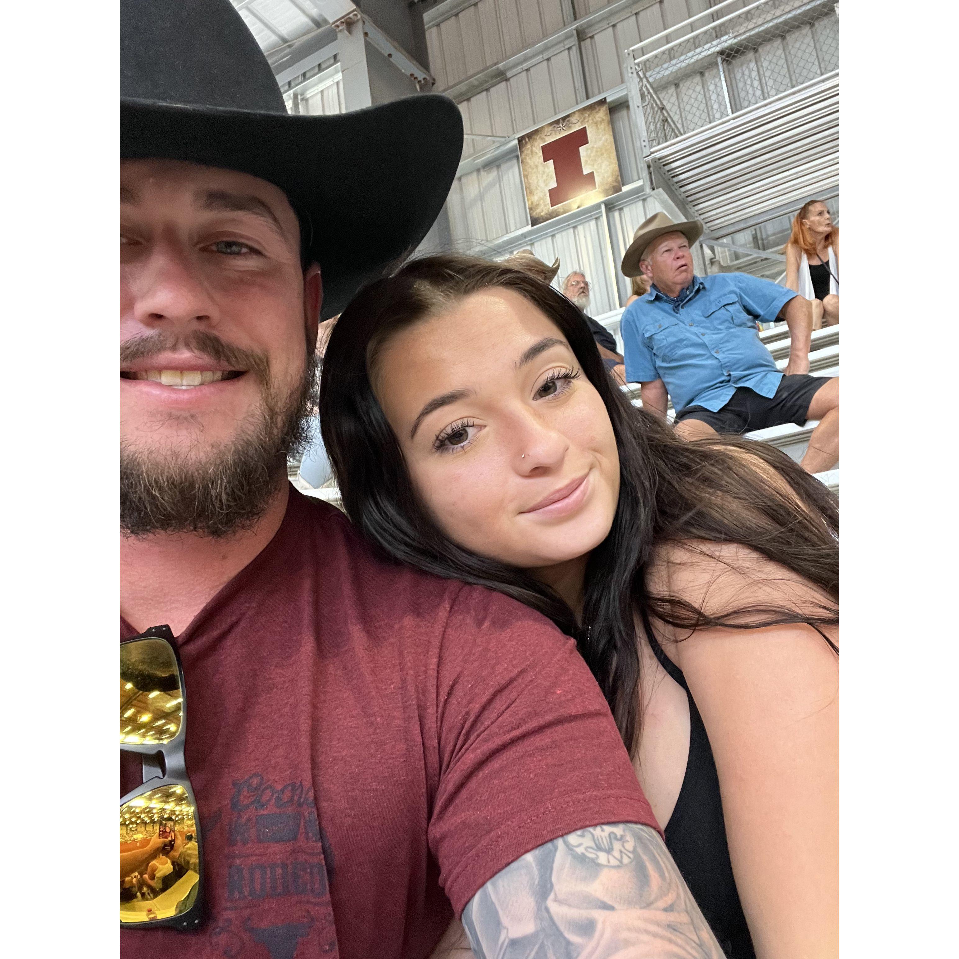 At the rodeo with Danny's parents!
