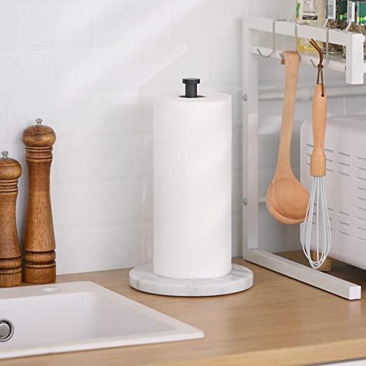 KES Paper Towel Holder Kitchen Standing Paper Towel Roll Holders with Marble Base for Standard or Jumbo-Sized Rolls Matte Black, KPH100-BK