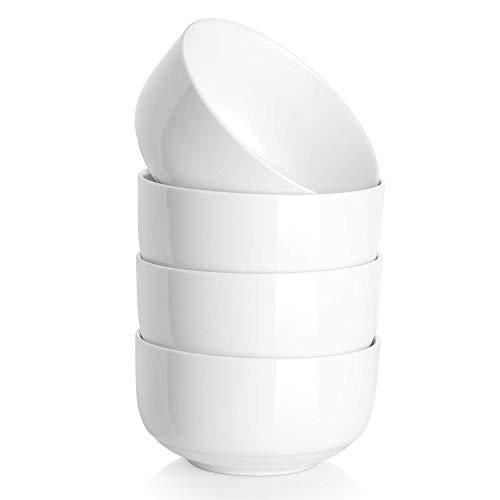 DOWAN 22 Ounces Porcelain Cereal Bowls, Soup Bowl Set of 4, White
