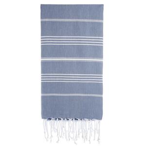 Cacala 100% Cotton Pestemal Turkish Bath Towel, 37 x 70, Grey Blue