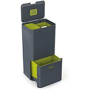 Joseph Joseph 30002 Intelligent Waste Totem Kitchen Trash Can and Recycle Bin Unit with Compost Bin, 16 gallon / 60 liter, Graphite