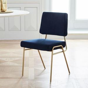 Wire Frame Velvet Dining Chair | Ink Blue