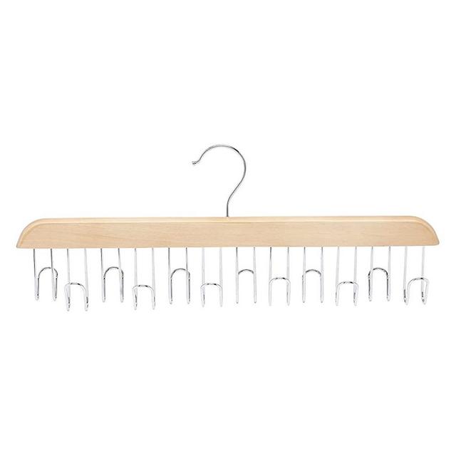 Amazon Basics Wooden Belt Hanger - Natural, 2-Pack