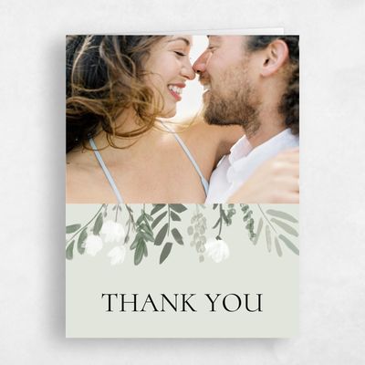 Lightest Green Wedding Thank You - Oaklyn Photo