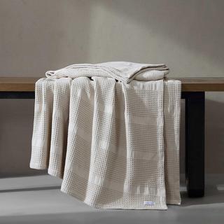 Waffle Stripe Cotton Blanket