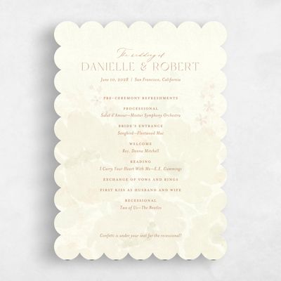 Yellow Scalloped Wedding Program - Elidure