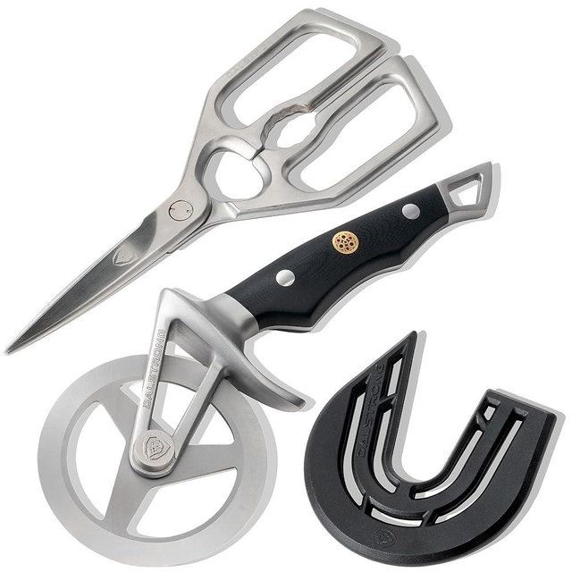DALSTRONG Dalstrong Kitchen Scissors All Purpose + Pizza Wheel Cutter - The Orbit Razor - High Carbon Steel - Heavy Duty - Razor Sharp - Herbs, Pizza, Meat Cutting Scissors