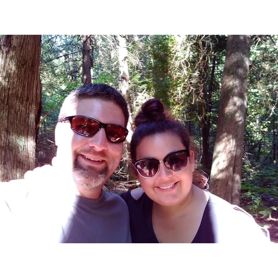 Hiking at Harrington Beach State Park.