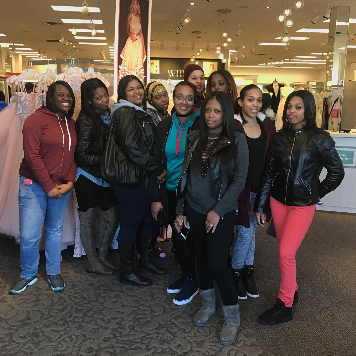 My whole bridal crew they deep.. this is the day we picked out there dresses!!