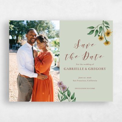 Grassy Sage, Green Wedding Save the Date - Mirasol Photo