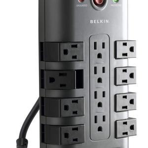 Belkin 12-Outlet Pivot-Plug Power Strip Surge Protector with 8-Foot Power Cord, 4320 Joules (BP112230-08)