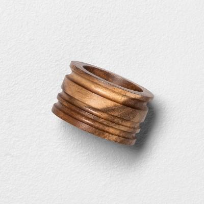 4pc Wooden Napkin Ring Set Brown - Hearth & Hand™ with Magnolia