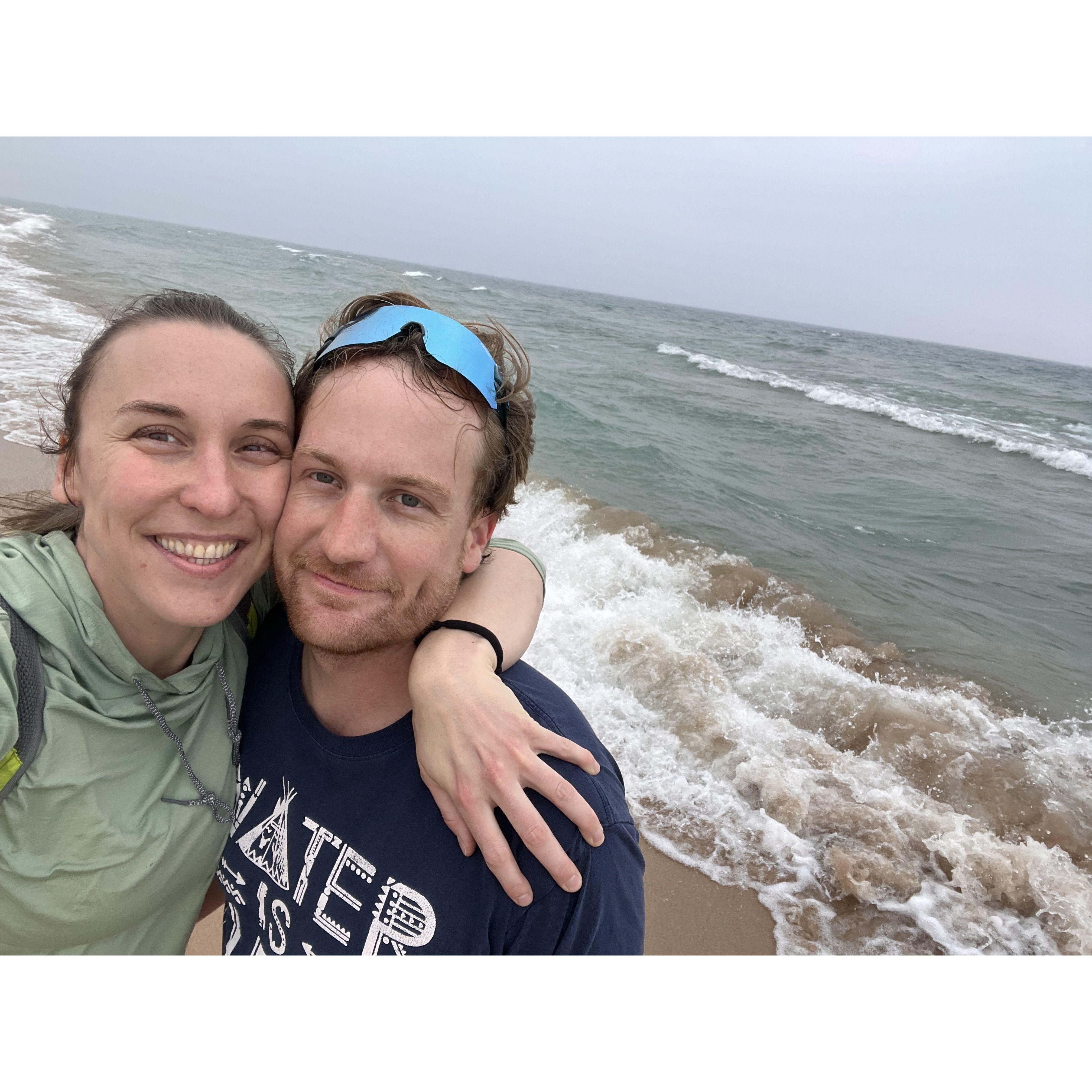Morgan’s first trip to Michigan! Here at Sleeping Bear Dunes on Lake Michigan.