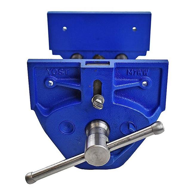 Yost Vises M7WW Rapid Action Woodworking Vise | Quick Release Lever for Quick Adjustments | 7 Inch Jaw Width | Made with Heavy-Duty Cast Iron | Blue