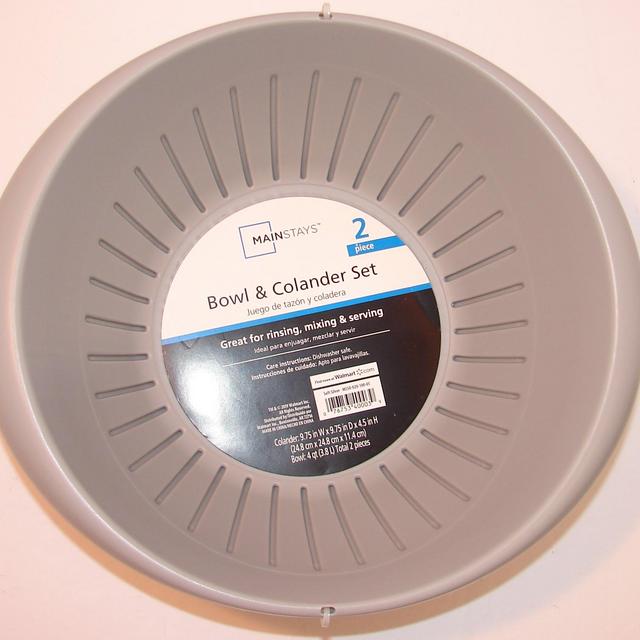 Mainstays Bowl & Colander Gray