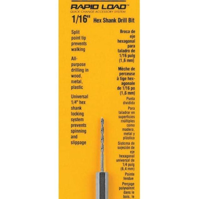 DeWalt DW2552 1/16" Hex Shank High Speed Steel Black Oxide Twist Drill Bit