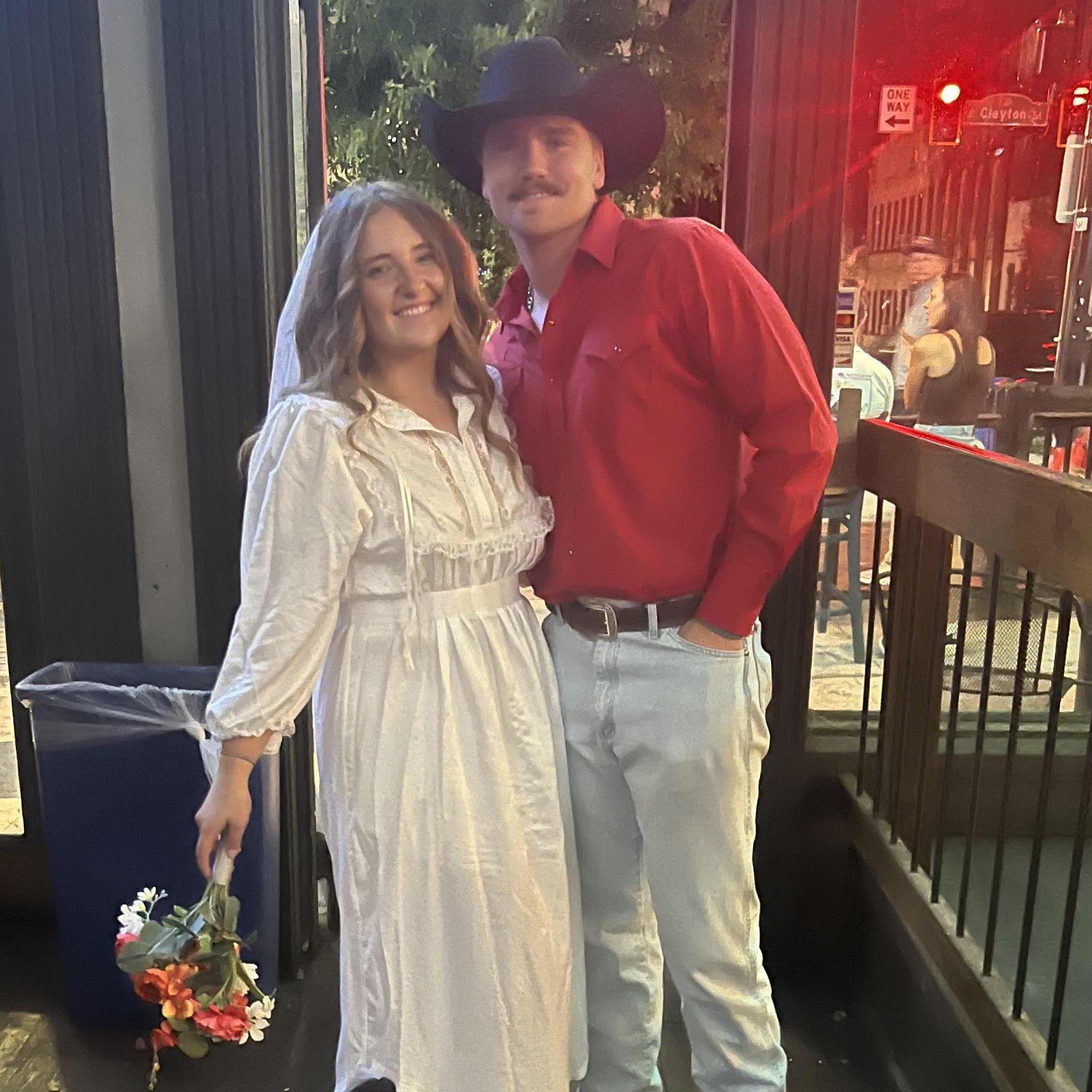 Halloween where we dressed up as Bandit and Frog from Smokey and The Bandit.