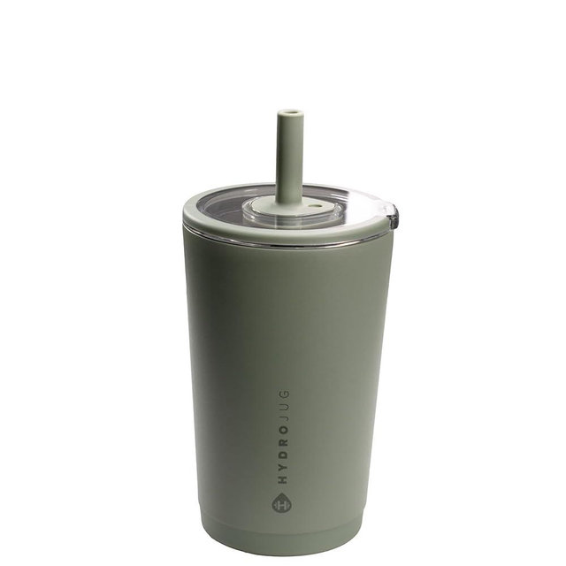HydroJug Everyday Tumbler 14 oz – Ceramic-Lined Insulated Tumbler with Straw and Soft-Touch Lid, Cup Holder Friendly, Double-Wall Vacuum Insulation, Reusable Travel Cup – Courtyard