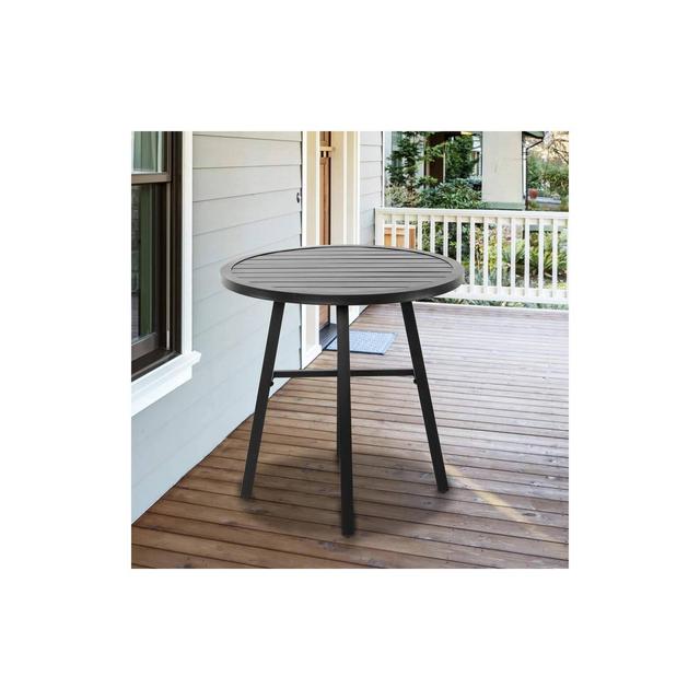 Iron Outdoor Round Bistro Dining Table Black - Nuu Garden