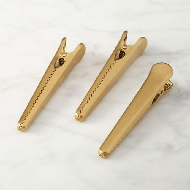 Brushed Gold Kitchen Clips Set of 3