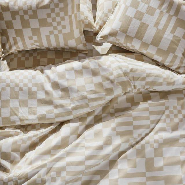 Check Bedding- Fitted Sheet & 2 Pillowcases - Queen