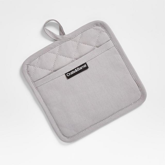 Silicone Grip Alloy Grey Pot Holder