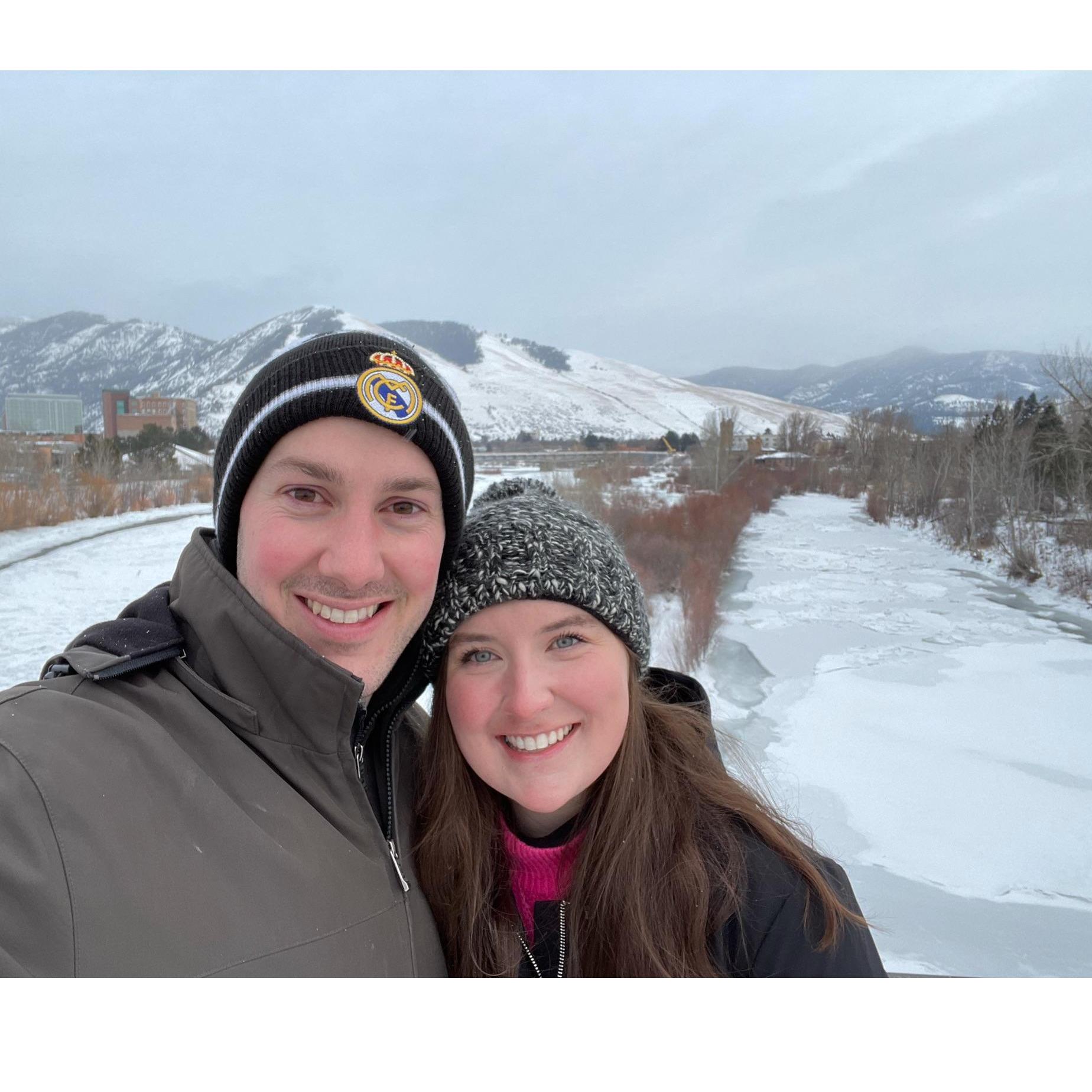 Valentine's Day 2021! It was 10 degrees in Missoula, MT that day and the river froze completely.