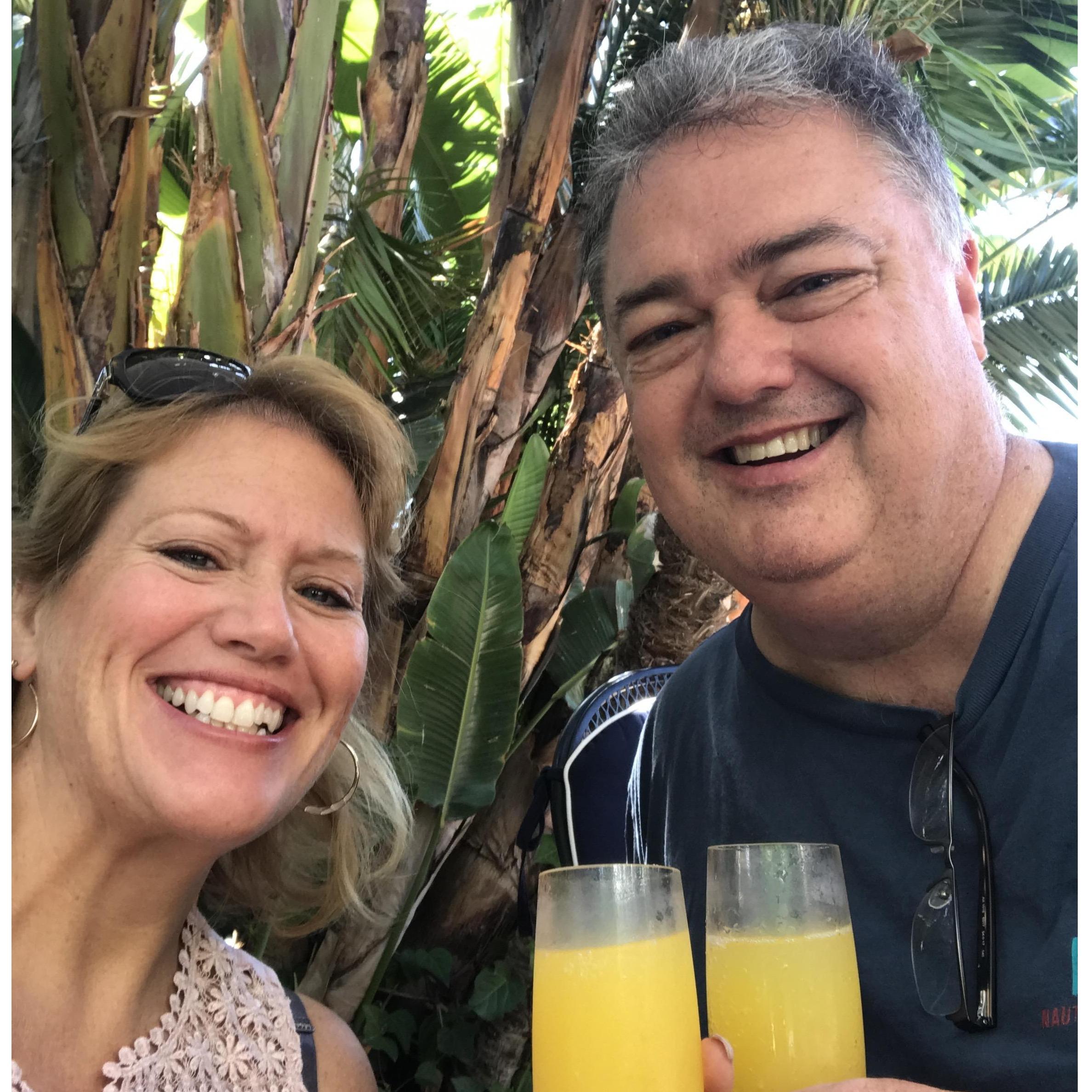 Mimosa toast at the Chateau Marmont. July 2018