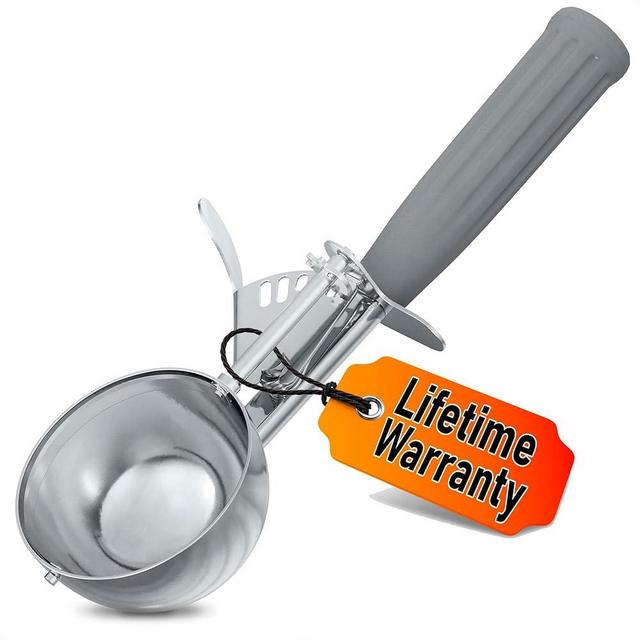 4 oz Ice Cream Scoop with Trigger Release #8 – Stainless Steel Versatile Tool for Baking, Cookies and Desserts | Durable, Easy-to-Clean, Dishwasher-Safe, Ergonomic Design for Precise Culinary Portions
