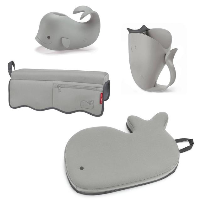 Skip Hop Moby Baby Bath Set with Four Bathtime Essentials - Gray
