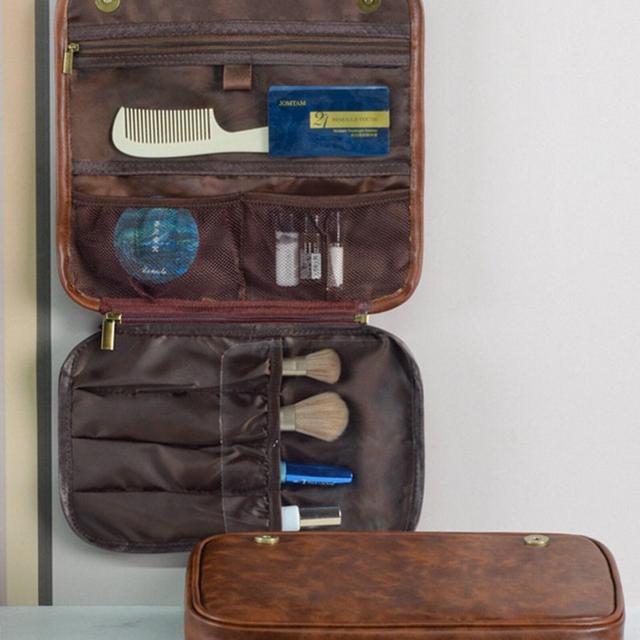Personalized Hanging Travel Toiletry Bag, Bathroom Cosmetic Organizer Bag 3 in 1, Groomsmen Gifts, Father's Day Gift, Best Man Gift for Him