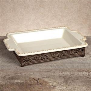 GG COLLECTION Acanthus 14X9 Baker Dish With Base Cream