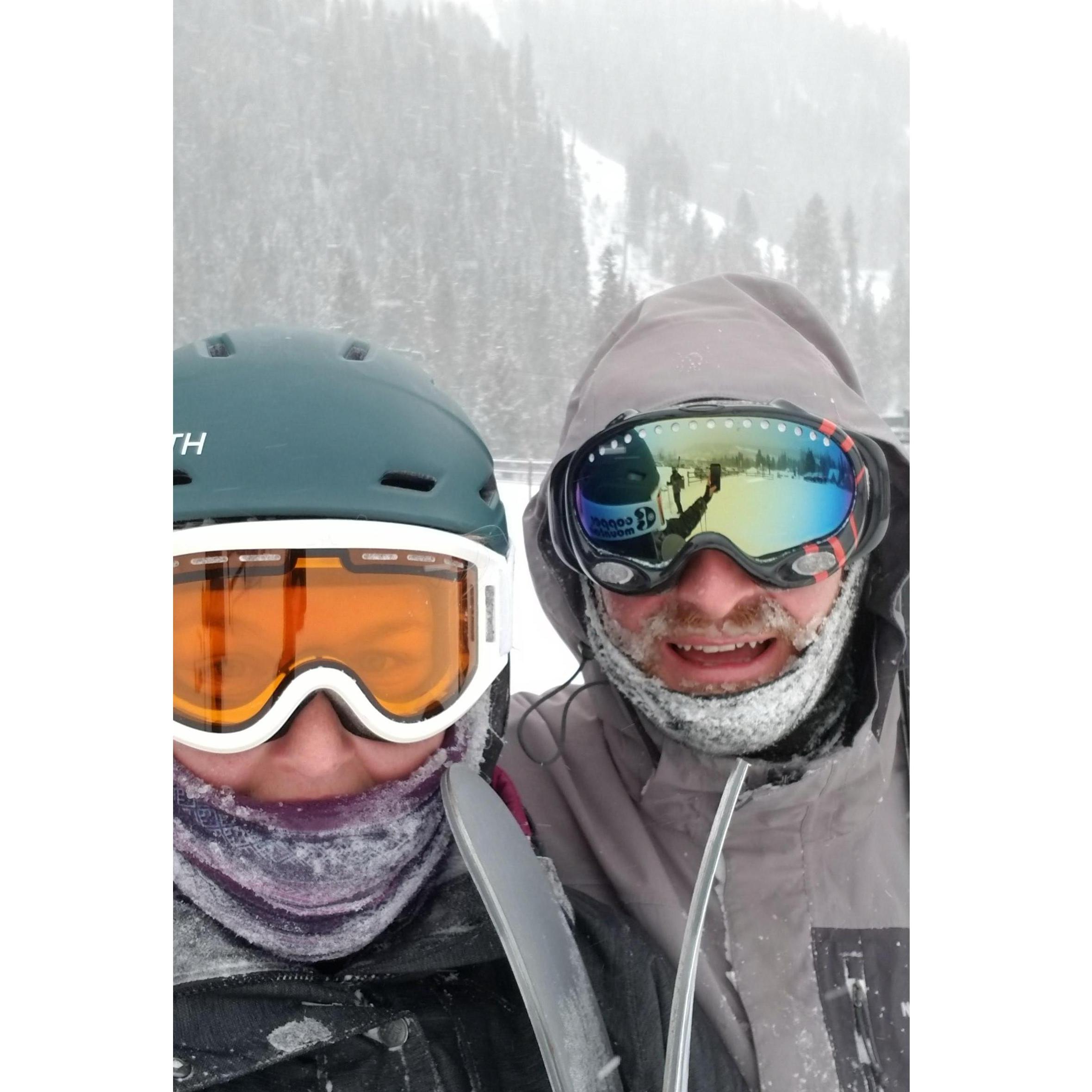 Couples who ski together stay together! Brrr...