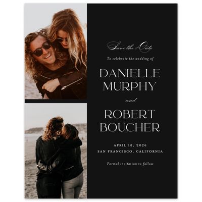 Black Modern Wedding Digital Save the Date - Hilltone Multiphoto
